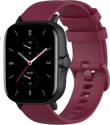 Produktbild von Strap-it Xiaomi Amazfit GTS 2 Luxus Silikonarmband (Dunkelrot)