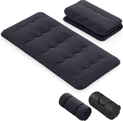 Imagen del producto de Colchón japonés tipo futón de 90x200 cm, colchón para el suelo de 10 cm de grosor, colchón tipo futón para esteras tatami, plegable y portátil, colchón plegable para tatami, colchón enrollable con funda desmontable