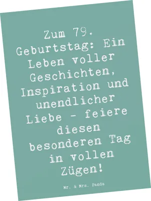 Produktbild von Mr. & Mrs. Panda Postkarte Spruch 79. Geburtstag - Meeresbrise - Geschenk, Fotokarte, Geburtstagsgeschenk, Grußkarte, Ansichtskarte, Happy Birthday, Zukunft, Postkarten