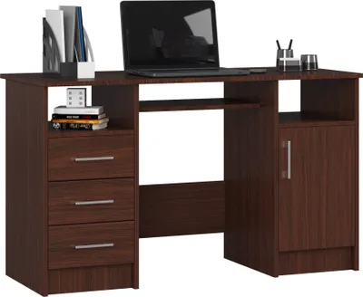 Image de Akord Bureau 3 Tiroirs 1 Placard Ana Wengé 124X52X74