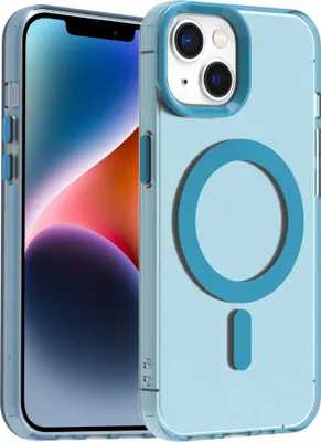 Produktbild von Handyhülle für iPhone 16 Plus, Hülle Kompatibel mit MagSafe, Schlank Durchscheinend Matt Stoßfest Schutzhülle Blau