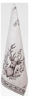 Produktbild von Geschirrtuch 50x70 cm Beige Baumwolle mit Hirschmotiv