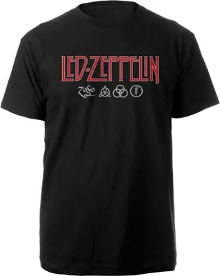 Obrázek produktu pro Led Zeppelin Logo & Symbols Black XL Tričko