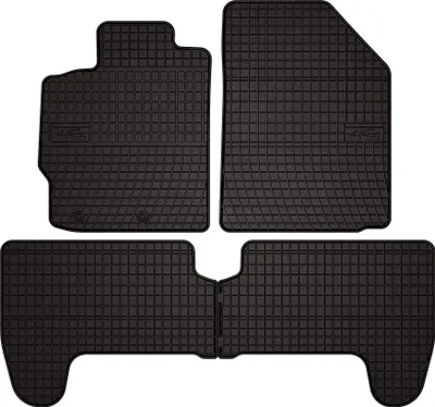 Produktbild von Gummifußmatten passend für Toyota Yaris II (Schrägheck, Bj. 2005-2011) –  schwarz, passgenau, mit Befestigungen set 4 Stk. - Gummi-Automatten