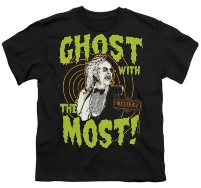 Obrázok produktu pre Tričko s motívom Beetlejuice – "Ghost With The Most" pre deti, model TV36669 (veľkosť 140-146), čierna farba