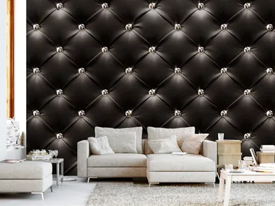 Produktbild von Vlies Fototapete 350x256 cm Tapeten Wandtapete XXL modern schwarz Leder f-B-0046-a-a