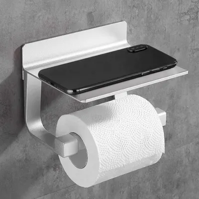 Produktbild von Toilettenpapierhalter ohne Bohren, Toilettenpapierhalter, silber