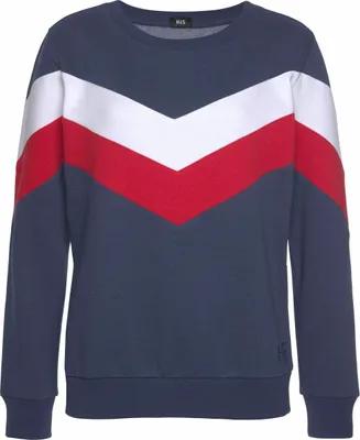 Produktbild von H.I.S. Sweatshirt marine-rot-weiß Größe 32/34