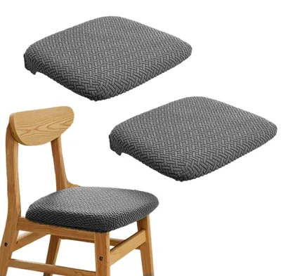 Stuhlbezüge für Esszimmerstühle, 2er-Pack, dunkelgrau