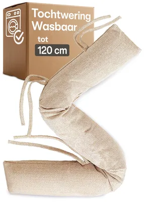 Tochtstopper 120 cm Beige – Zugluftstopper für Tür & Fenster