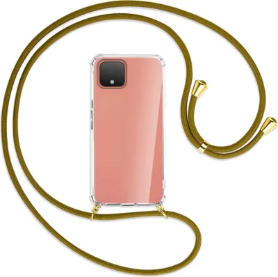Produktbild von Handykette Backcover-Schutzhülle mit Band (Metall goldfarben) für Google Pixel 4 XL - khaki