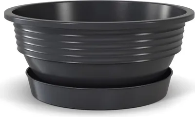 Produktbild von Plastard Blumenschale Anthrazit Ø 45 cm mit Untersetzer - Pflanzschale Pflanzkübel