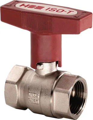 Produktbild von Hermann Schmidt Heizungs-Kugelhahn 1/2" Messing vernickelt, mit verlängertem T-Griff, PN 40