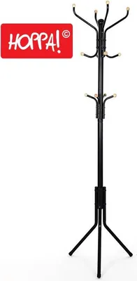 Produktbild von Hoppa! | Stehgarderobe | 12 Haken - 182 cm - Schwarz - Stahl