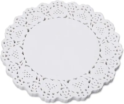 Produktbild von Runde Papierdeckchen, 150 Stück Tortenspitze aus Papier, weiße Spitzenpapier für Desserts, Snacks und Hochzeiten 6,5"