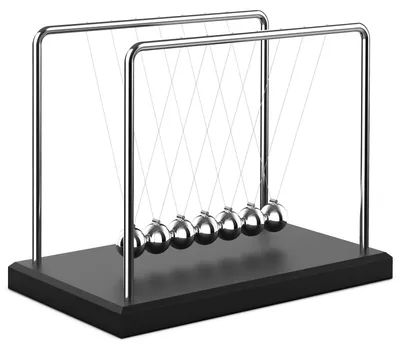 Produktbild von Newton Pendel Schwingkugel Kugelpendel - 7 Stahlkugeln - 50+ Sekunden Schwingdauer - Lernspielzeug - Schreibtisch