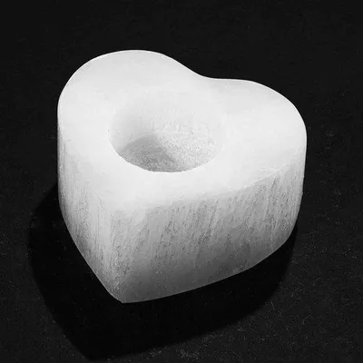 Produktbild von Famanu Kerzenhalter Herzform - Selenit, 8,5 x 8,5 x 4,5 cm