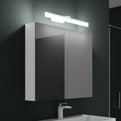 Produktbild von Mai & Mai Spiegelschrank Bad mit Beleuchtung Badschrank mit Spiegellampe BxTxH 80x15x70cm Spiegelleuchte 180° Drehbar LED Badlampe 60cm