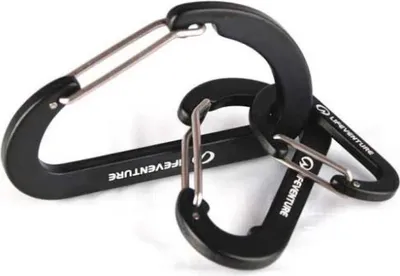 Produktbild von Lifeventure Karabiner Schlüsselanhänger Sortiert Schwarz Schwarz One Size