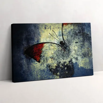 Produktbild von Schmetterling im Vintage-Stil – Leinwandbild Wandbild – 30x20 cm – Leinwandbilder – Wandbilder – Schlafzimmer – Flur