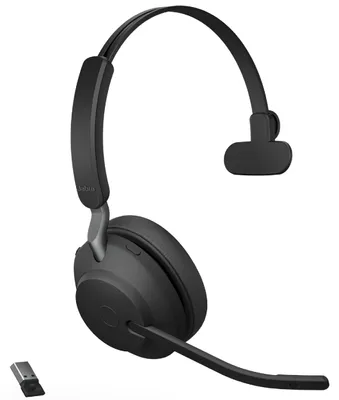 Produktbild von Jabra Evolve2 65, Kabellos, Büro/Callcenter, 20 - 20000 Hz, 99,2 g, Kopfhörer, Schwarz
