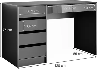 Produktbild von Schminktisch Vicco Sherry Anthrazit 120 cm, Model 36730