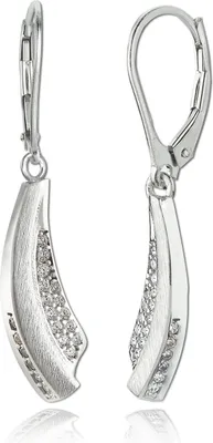 Productafbeelding van Zilveren oorbellen, 3,6 cm, 925 zilver, wit, dames sieraden, BAO0031SW