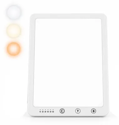 Produktbild von Lichttherapielampe 10000 Lux, Tageslichtlampe mit 3000-6500 K, 5 Helligkeitsstufen je Farbtemperatur, 6 Timer, LED