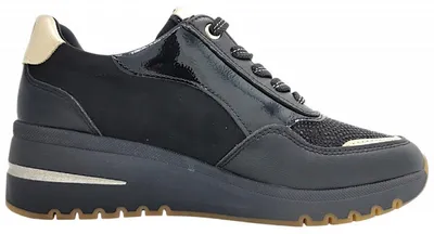 Imagen del producto de Zapatos deportivos para mujer de la marca Marco Tozzi, tipo cordones, color negro, para uso casual
