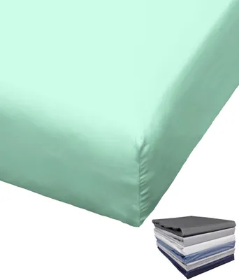 Produktbild von Bierbaum Spannbettlaken Mako Satin 100x200 / 150x200 / 180x200 cm Spannbetttuch viele Farben, Farbe:Lind, Größe:100x200cm Spannbettlaken