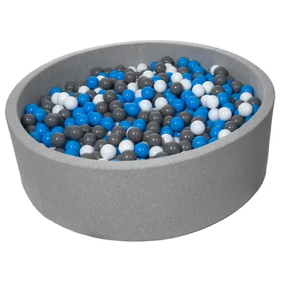 Produktbild von Bällebad für Kinder, Durchmesser ca. 125 cm + 1200 Bälle weiß, blau, grau