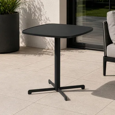 Obrázok produktu pre Vonkajší bistro stolík 'Foggia', 75 x 70 x 70 cm, balkónový stolík, štvorcový, odolný voči poveternostným vplyvom, oceľ, antracitová farba