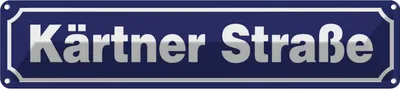 Produktbild von vianmo Blechschild 10x46 cm Kärtner Straße Straßenschild Abenteuer Reisen Urlaub