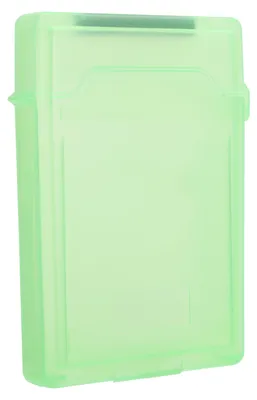 Image de Boîtier de protection pour disque dur de 2,5 pouces en ABS, compatible HDD et SSD, étanche à la poussière et antistatique (vert) (disque dur non inclus)