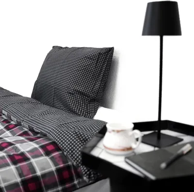 Obrázek produktu pro Oboustranné ložní prádlo ze 100% bavlny s povlakem na přikrývku a povlakem na polštář s kostkovaným vzorem 155x200 cm