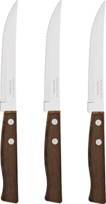 Productafbeelding van Tramontina TRADICIONAL steakmes, set van 3, vleesmes, mes, roestvrij staal / hout, 22200-305