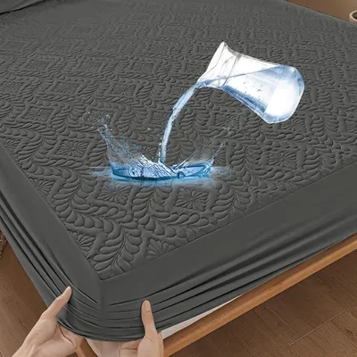 Produktbild von Spannbettlaken Premium-Matratzenschoner, wasserdicht, 140 x 200 cm, s Spannbettlaken, 3D-Muster, atmungsaktiver Matratzenbezug, wasserdicht,
