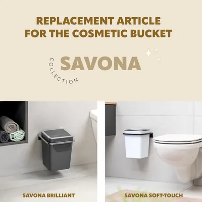 Image de bremermann Poubelle de salle de bain Savona avec couvercle basculant, poubelle salle de bain, matière plastique, 5,5 litres (blanc, anguleux)