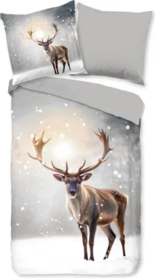 Immagine prodotto di Copripiumino Pure 155x220 + 1* 80x80 cm - Cervo nella neve