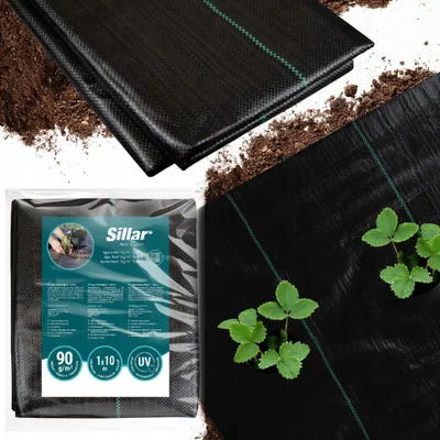 Produktbild von Sillar Unkrautvlies 1x10 m 90 g/m² – Gartenvlies Mulchvlies Unkrautfolie UV-stabilisiert Schwarz