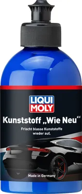 A bottle of Liqui Moly Kunststoff "Wie Neu" product against a white background.