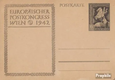 Produktbild von Belege Ganzsachen Deutsches Reich 1942 P295b Amtliche Postkarte un Postkongress