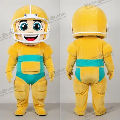 Produktbild von Leuchtend MASTICOT gelber Cartoon American Football Helm Mascot