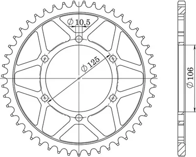 Immagine prodotto di In Acciaio Passo 525 - Z 47 Denti (Dis.86501)