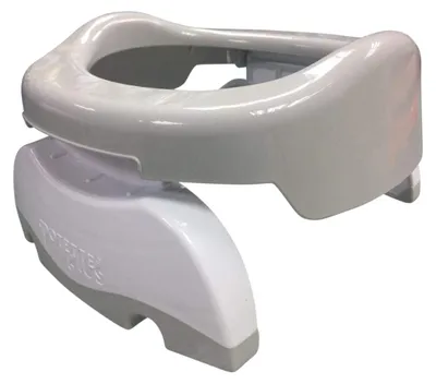 Productafbeelding van Reispotje - 2-in-1 - Toiletverkleiner - Compact - Lichtgrijs en wit