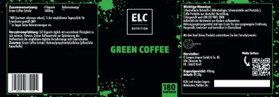 Produktbild von ELC Nutrition Green Coffee 180 Kapseln | Green Coffee Extrakt | Nahrungsergänzungsmittel | Supplements