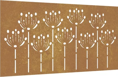 Image de vidaXL Décoration murale de jardin 105x55 cm acier corten design floral