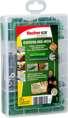 Produktbild von fischer MEISTER-BOX greenline Spreizdübel SX + A2 Schraube