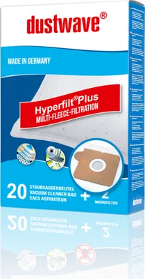 Produktbild von 20 Staubsaugerbeutel | Filtertüten | Staubfilter passend für Expert - 1002 EXP - dustwave® Markenstaubbeutel /  Germany + inkl. 2 Microfilter (Megapack)