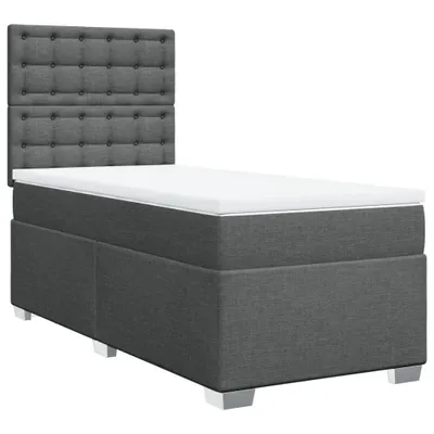 Produktbild von Boxspringbett mit Matratze Dunkelgrau 90x190 cm Stoff